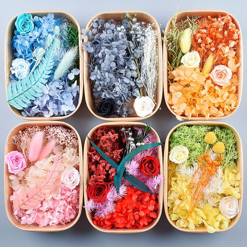 Real Flowers, Dried Flowers, Preserved Flower Boxes, Handmade DIY Materials, Mixed Flower Arrangements, Photo Frames, Round Fans, Glass Covers, Candles, Plaster Crafts