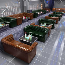 Retro European bar cafe sofa deck theme western restaurant Qing bar dessert milk tea shop table and chair combination