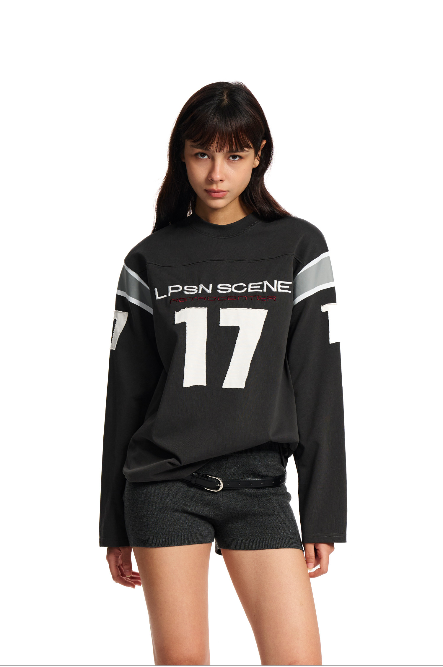 Loopsoon Number Print Drop-Shoulder Loose Tee