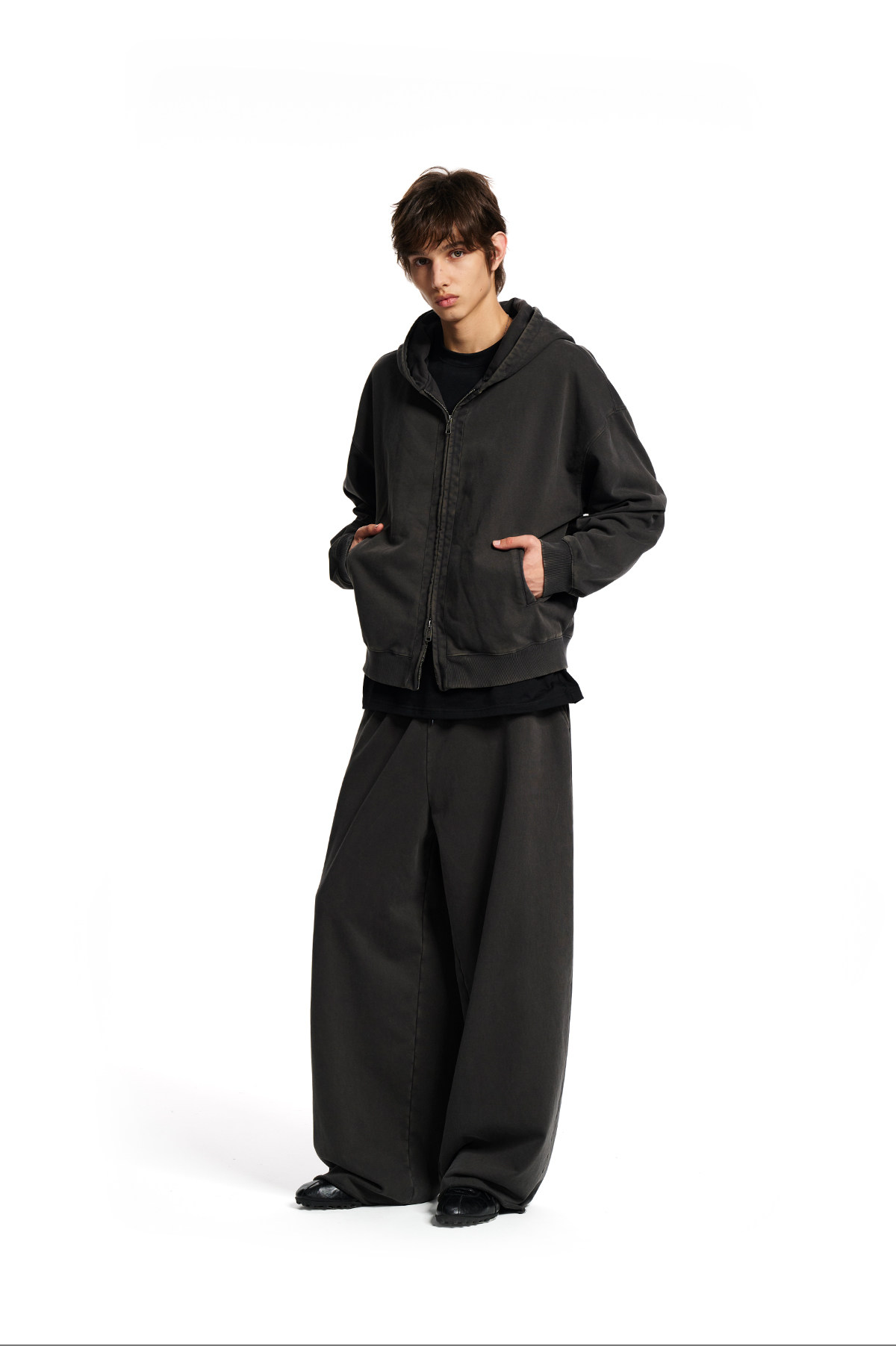 Loopsoon Washed Zip-Up Hoodie