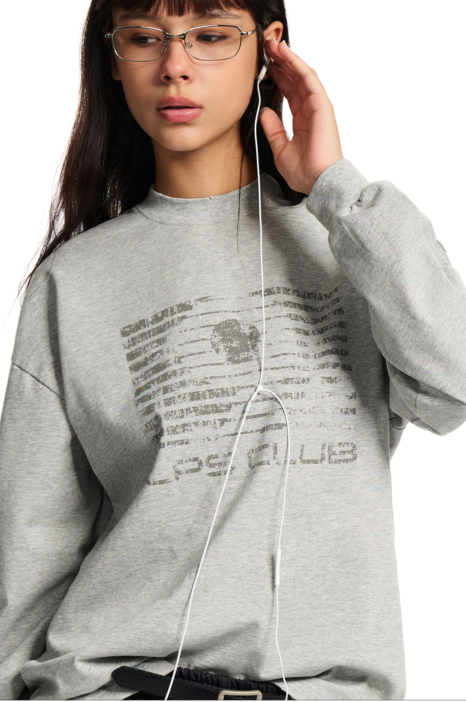 Loopsoon Gradient Washed Graphic Long-Sleeve Tee