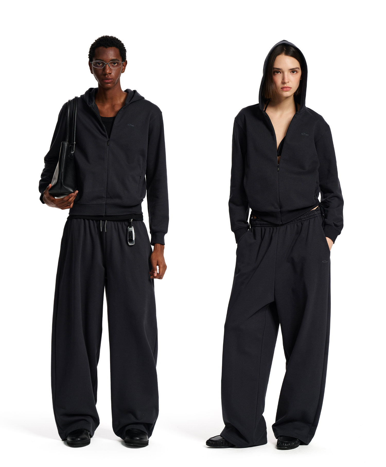 Loopsoon Wide-Leg Straight Sweatpants