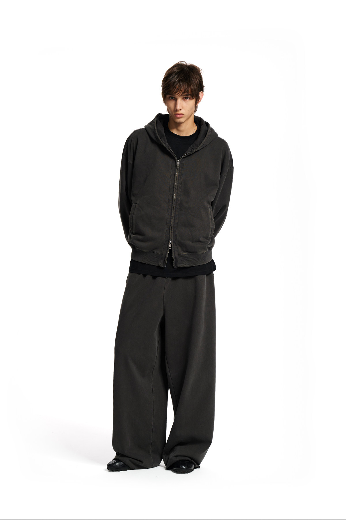 Loopsoon Washed Zip-Up Hoodie