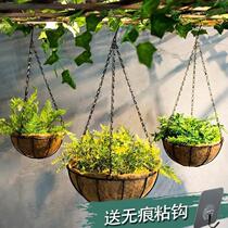 Creative Balcony Hanging Basket flower pot hanging basket hanging hand woven flower basket upper wall knitted vines hanging willow hanging straw choreography