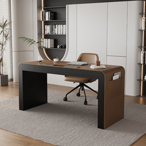 Italian minimalist desk home study desk light luxury modern high-end saddle leather writing desk computer desk