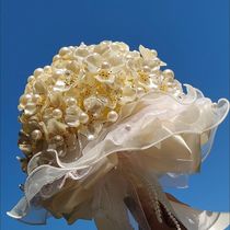 Brides bouquet finished pearl shell new style wedding gift for best friend handmade material package gift box