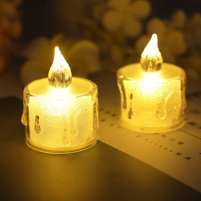 Simulated Electronic Candle Led Light Romantic Birthday Proposal Creative Decoration Setup Scene Candlelight Night Atmosphere
