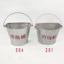 304 stainless steel fire sand bucket 201 stainless steel fire bucket semi-circular 119 red printing processing custom-made bucket