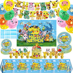 Pokémon Balloon Themed Children's Baby Birthday Party Supplies Decoration Flag Set Venue Arrangement