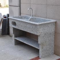 Huixing marble wash basin single basin balcony granite stone pool sink integrated stone outdoor home