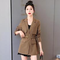 Spring and Autumn New Womens Korean Style Slim Fit Long Fashionable Womens Small Suit HR215