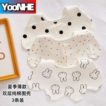 Japanese pure cotton baby thin saliva napkin petal waterproof bib baby cute bib newborn baby anti-vomiting