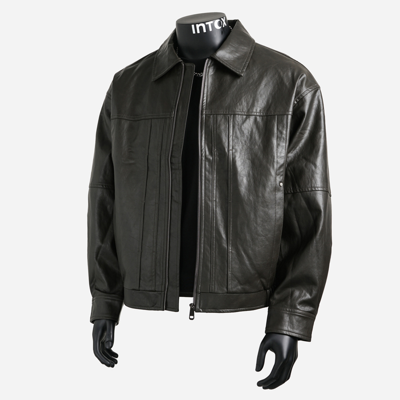 American Retro Lapel Leather Jacket for Men, Autumn Loose Fit, Cool and Trendy Casual Coat