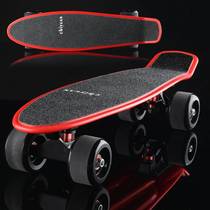 Internet celebrity one-piece flashing single-sided skateboard adult small fish board banana board childrens four-wheel scooter