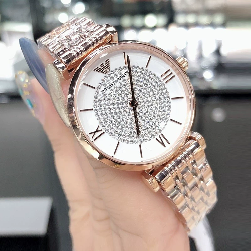 Женские часы Armani, синий звездное небо, кварцевый циферблат, дополненная реальность