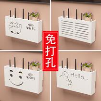 TV cabinet storage box organizes wires hides wires decorates and blocks cable management box router shelf wall-mounted wifi