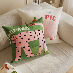 Dopamine Pillow Sofa Living Room Cushion Lumbar Support Square Car Headboard Pillow Cartoon Cute with Core Pillowcase