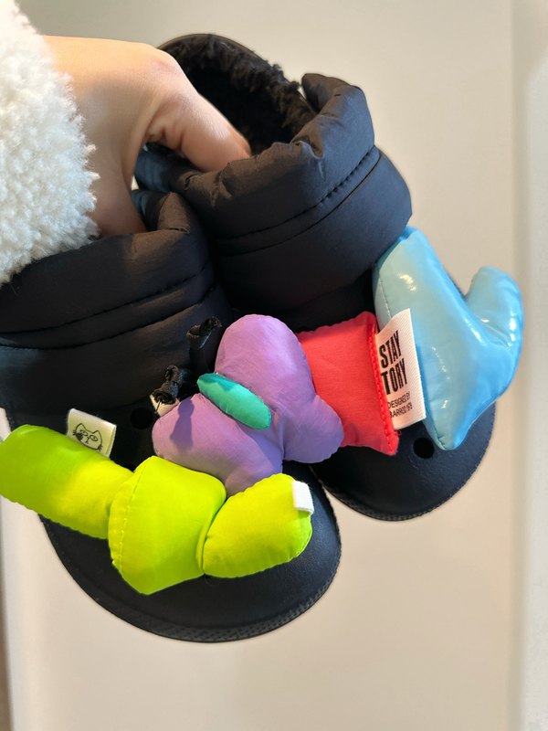 Playful | Original Colorful Cotton-Filled Clog Shoe Charms DIY Shoe Decorations Suitable for Winter Crocs