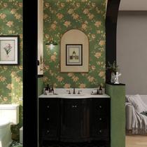 French retro Maillard parquet medieval style flower pattern background wall tiles bathroom kitchen caramel color Nyonya manufacturer