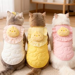 Pet Cat Clothes, Soft and Cute Vest, Autumn and Winter Clothing, Ragdoll, Golden Gradient, Small Dog, Warm Winter Vest
