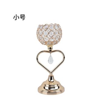 Crystal candlestick metal iron candle cup living room dining table romantic candlelight evening meal decorative candlestick golden styling