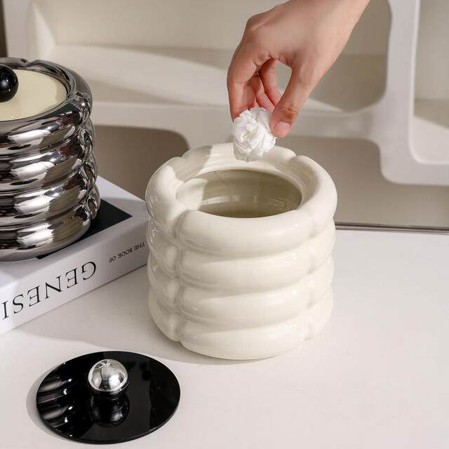 High-Quality Desktop Trash Can for Living Room Coffee Table, Office, Bedside, Desk, Sanitary Bin with Lid, Cute Small Size for Bedroom