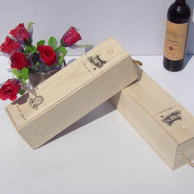 Single Wine Box, Large Wine Wooden Box, Champagne Box, Wine Box Packaging, Gift Box, Wooden Wine Box, Wooden Crate