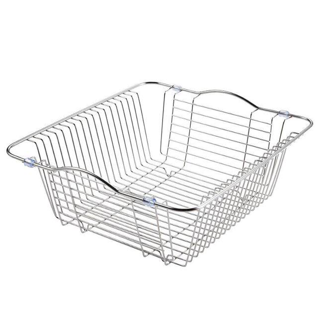 Leaking dish rack wash basin water blue square square mesh sink drain basket kitchen storage basket double slot