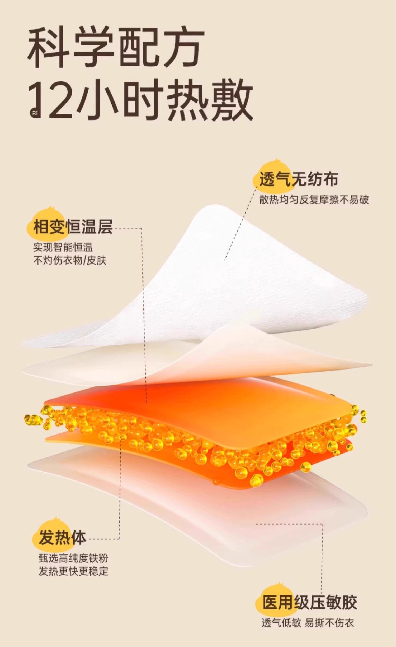 Self Heating Warm Patch 100 Pieces Long Lasting Body Warmer Up to 10 Hours Large Size in use