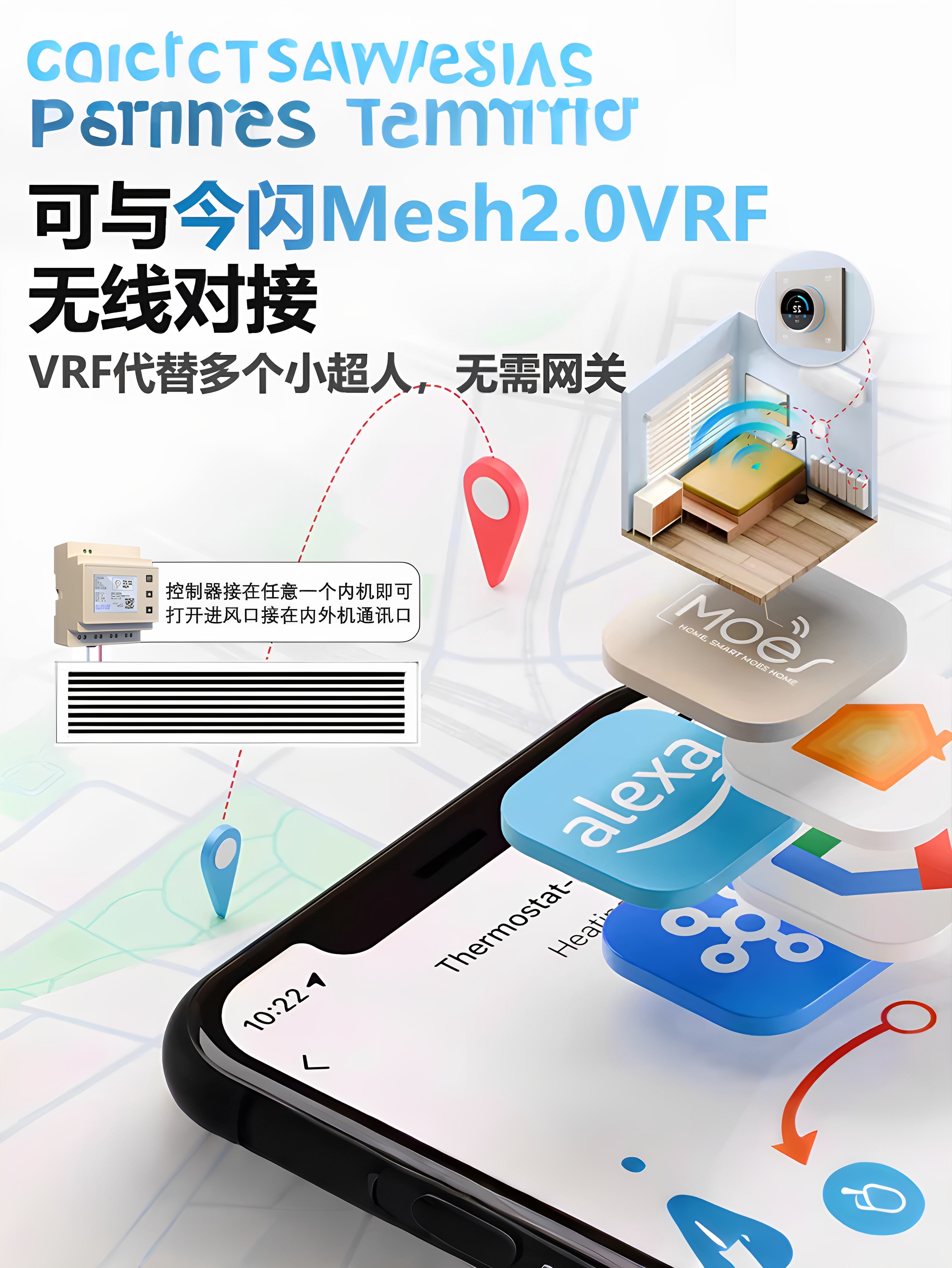 The Current Temperature Control Knob Bluetooth Mesh 2.0 Temperature Control Panel Is Suitable for Air Conditioning, Floor Heating, Fresh Air, and Intelligent Three-In-One Systems