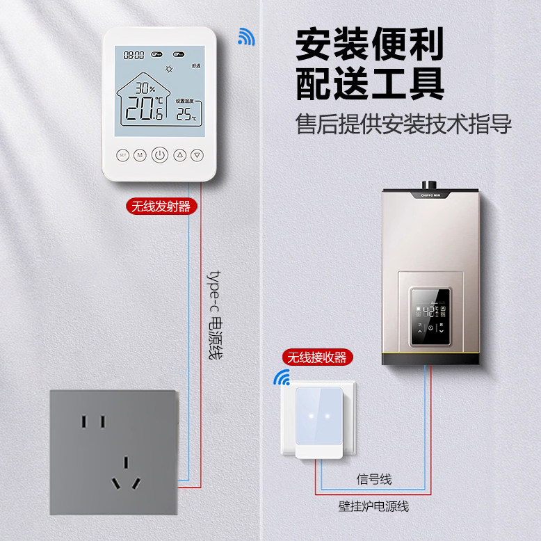 The Gas Wall-Mounted Boiler Thermostat Has Been Connected to the Mijia App and Is Suitable for Weier and Other Floor Heating Switches, with Wifi Remote Control