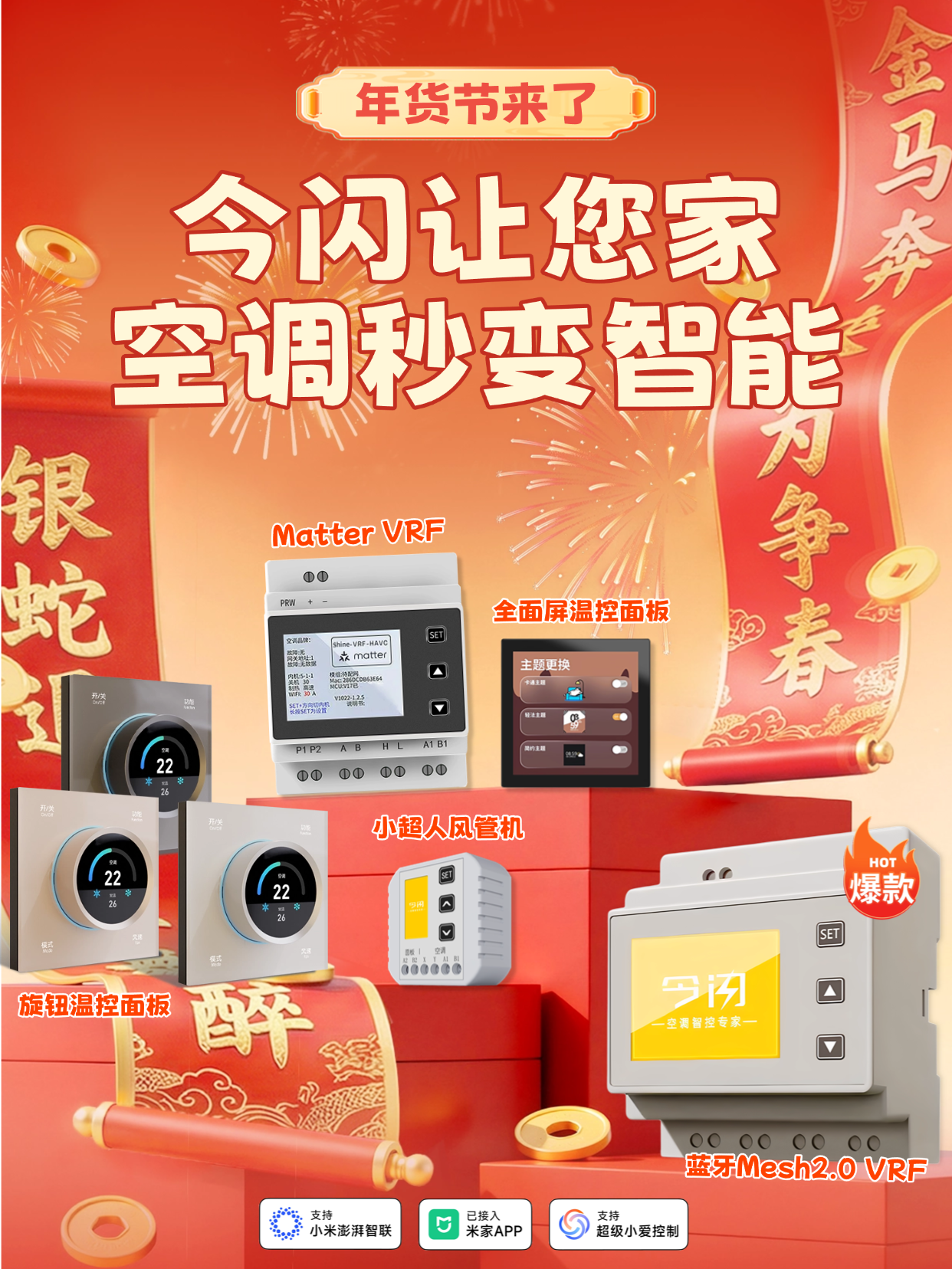 Today's Flash Sale: Bluetooth Mesh 2.0 Knob Screen Thermostat for Central Air Conditioning, Underfloor Heating, Fresh Air, Smart Panel Three-In-One