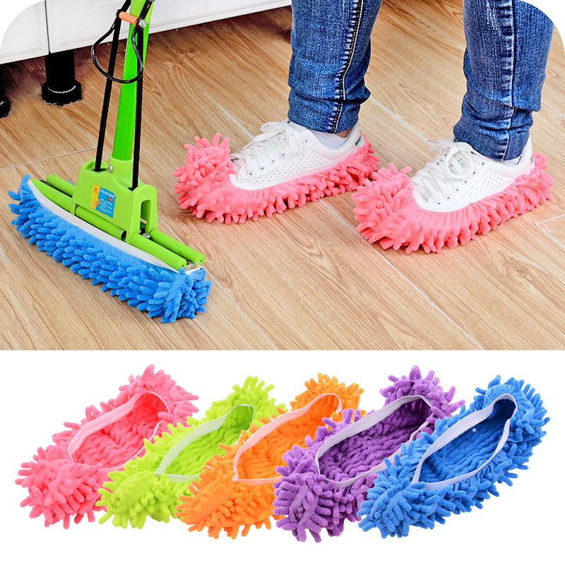 Removable and Washable Chenille Floor Cleaning Slippers, Lazy Floor Cleaning Shoe Covers, Household Floor Mopping Shoe Covers