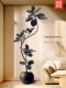 Artificial Green Plants, High-End Luxury Black Rubber Tree, Floor-Standing Decorative Ornaments for Entryway, Tv Cabinet, and Sofa Side