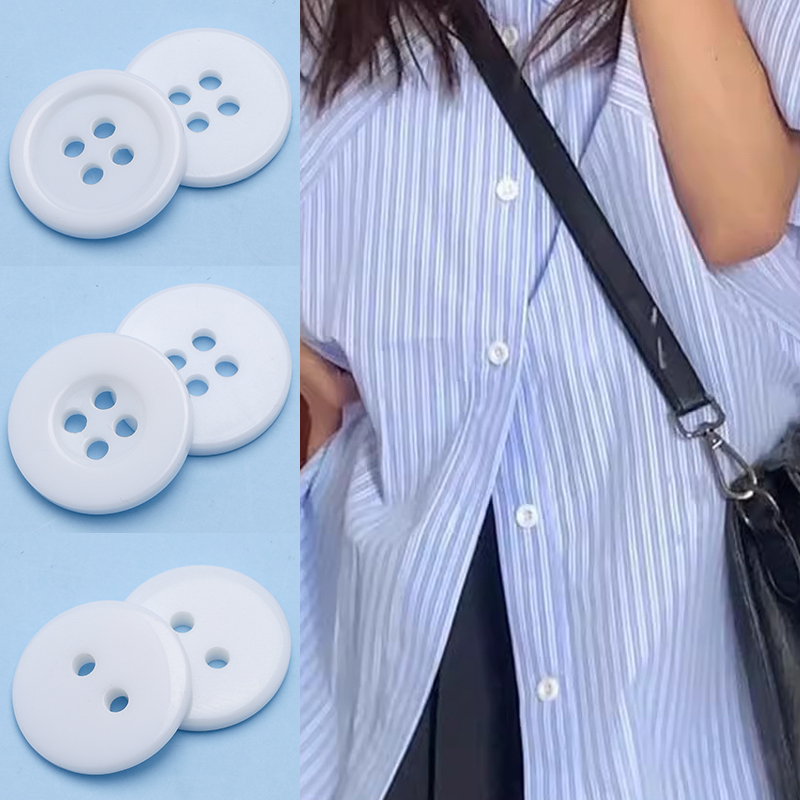 Shirt Button Accessories, Coat, Suit, Pants Buttons, Work Clothes, Four-Hole Black and White Tops, Transparent Fur Collar Buttons