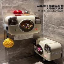 Bathroom light luxury wall-mounted tissue box punch-free and waterproof face towel storage box roll paper paper box storage rack