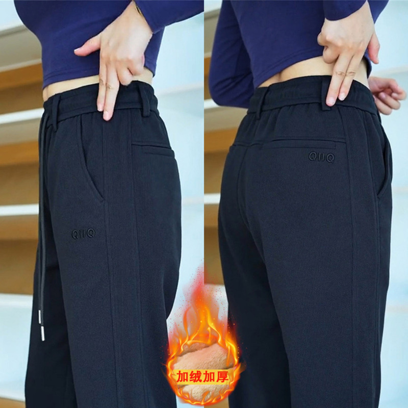 Weiqian Men's Pants 2026 Autumn Casual Pants Men's Versatile Elastic Fleece Straight-Leg Pants with Fleece Lining and Thickened Long Trousers Weiqian Men's Pants 2026 Autumn Casual Pants Men's Versatile Elastic Fleece Straight-Leg Pants with Fleece Lining and Thickened Long Trousers