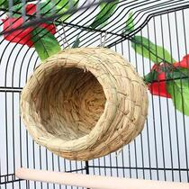 Grass choreography birds nest 8 Gothic pearl Xuanfeng Parrot Supplies bird Hanging Nest Birds Nest Grass Silk Grass Nest Small Birds bred to keep warm