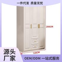 Solid wood wardrobe home bedroom simple modern rental house small apartment cabinet with dressing table and top cabinet large wardrobe