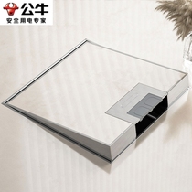 Bull stainless steel floor plug marble tile embedded invisible flat-screen five-hole strong and weak current ground socket