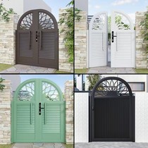 Aluminum alloy courtyard door new Chinese style outdoor garden door wrought iron yard door rural self-built house door double door