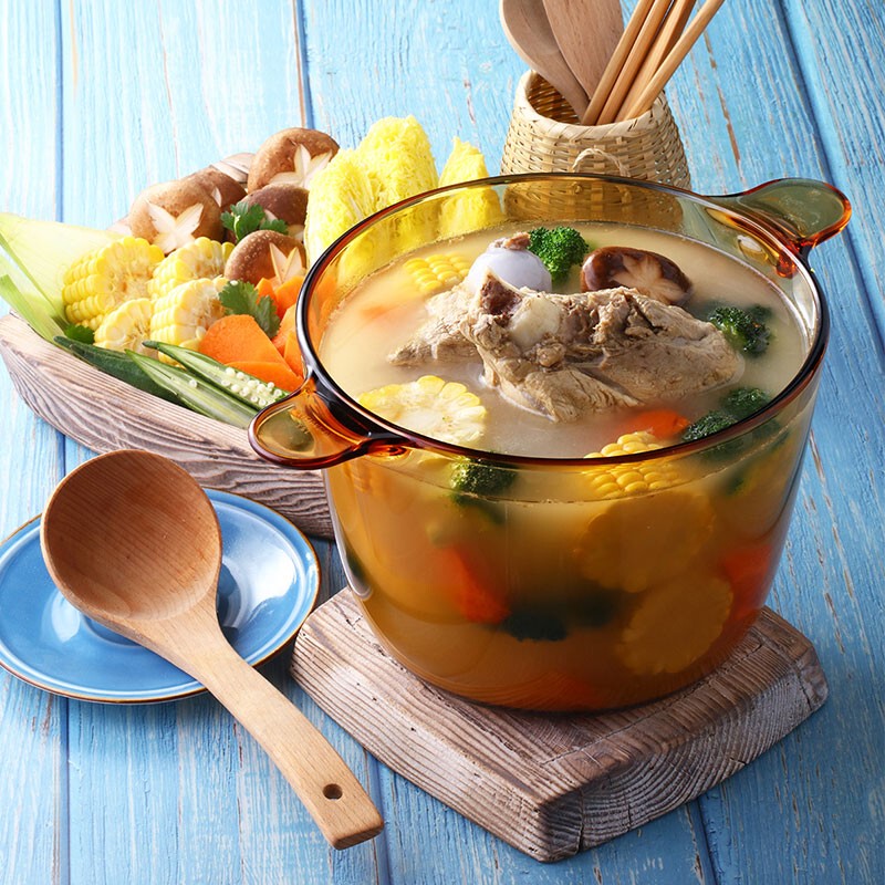 American Imported Corning Glass Soup Pot, Household Stew Pot, Suitable for Open Flame Stoves, Transparent Deep Pot, Kitchen Soup Pot Cookware