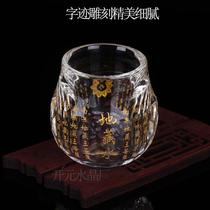 White k9 crystal Ksitigarbha Bodhisattva mantra Buddha cup purified water cup holy water cup large Buddhist hall holy water cup ornaments