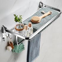 304 stainless steel towel rack without punching bathroom folding towel rack mesh basket storage bathroom storage rack wall hanging