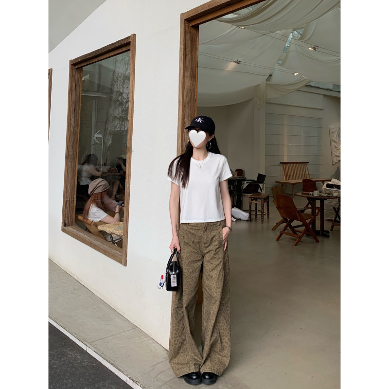 Jennie Style Casual and Relaxed Short Loose High-Quality Linen Cotton Short-Sleeve Tee