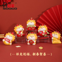 If New Year creative cartoon dragon ornaments resin crafts Year of the Dragon desktop festive decoration doll small ornaments