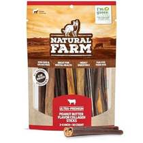 Natural Farm Peanut Butter Flavor Collagen Sticks for Dogs