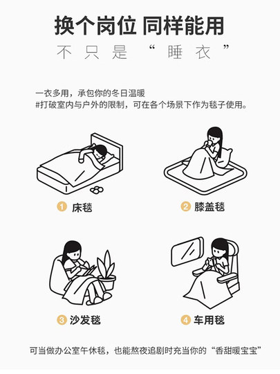 Catman Coral Fleece Nightgown for Women Autumn and Winter 2024 New Three-Layer Quilted Pajamas Thickened Warm Homewear Set