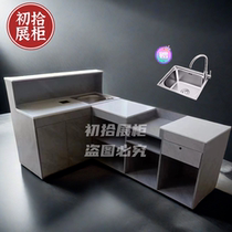 Fruit cutting workbench fruit shop cutting and washing table fruit and vegetable store cashier table washing and cutting table integrated custom fruit cutting table cashier table