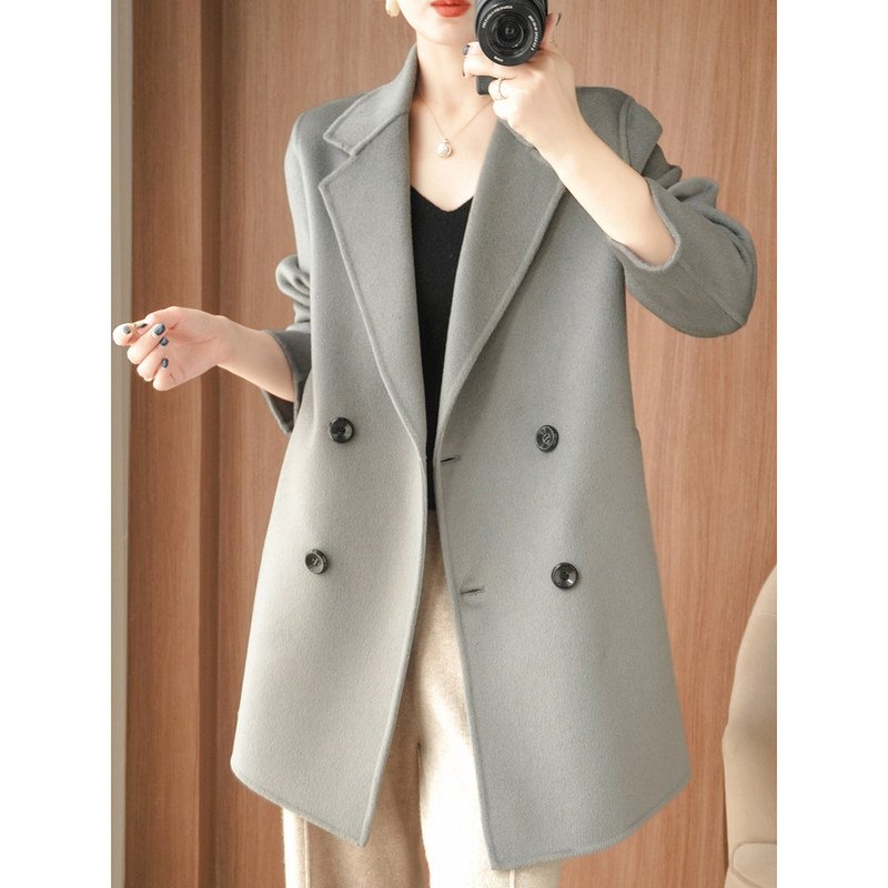 26 New Autumn and Winter Versatile Short Wool Coat for Women, High-End Mid-Length Double-Sided Cashmere Coat for Women, Woolen Jacket for Women 26 New Autumn and Winter Versatile Short Wool Coat for Women, High-End Mid-Length Double-Sided Cashmere Coat for Women, Woolen Jacket for Women